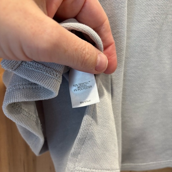 .Jill Pure Jill sand-washed knit top in gray with a V-neck and 3/4 sleeves S - Picture 4 of 7